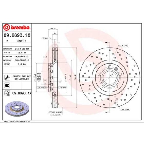 XR ΔΙΣΚ.ΦΡΕΝ.ΕΜ.A4 1.8TQ 02- H