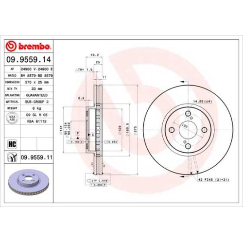 ΔΙΣΚ.ΦΡ.ΕΜ.COROLLA 1.8TS(E12U)