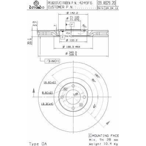 ΔΙΣΚΟΙ ΦΡΕΝ.ΕΜ.DS4-308