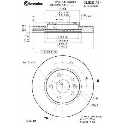 ΔΙΣΚΟΙ ΦΡΕΝ.ΕΜ.OPEL ASTRA J 15