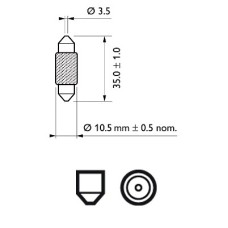 ΛΑΜΠΑ T10,5X38 12V 10W